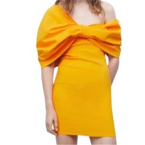 ZARA BOW ASYMMETRIC DRESS(Size Small)